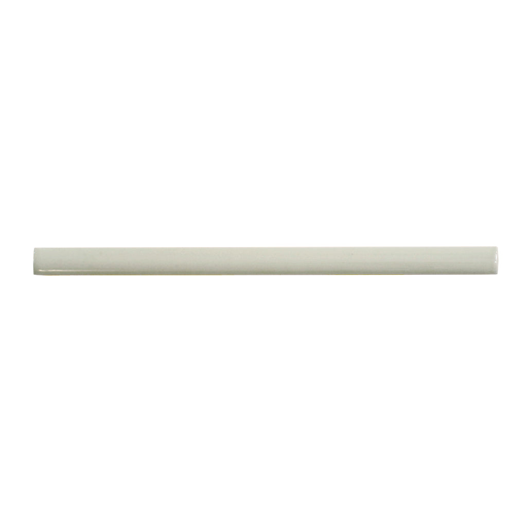 Soft mint green glossy ceramic pencil trim tile 0.5x8 inches for decorative edges