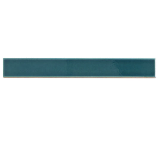 Emerald Petrol Blue 2 x 16 Glossy Ceramic Subway Tile - Sample