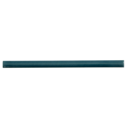 Emerald Petrol Blue 0.5 x 8 Glossy Ceramic Pencil Trim - Sample