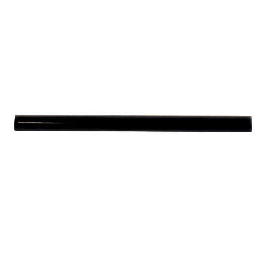 Jet Black 0.5 x 8 Glossy Ceramic Pencil Trim - Sample
