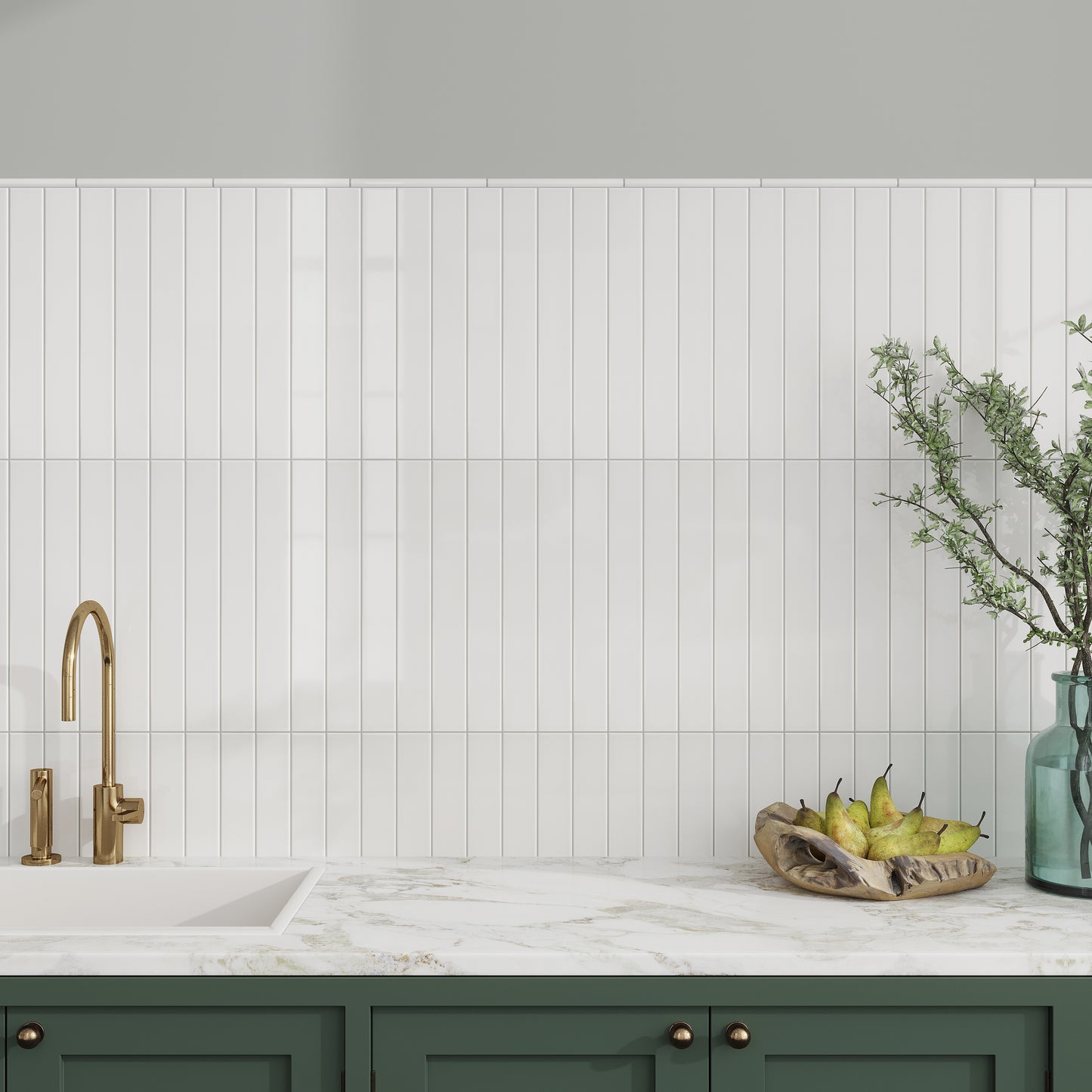 Snow White 2 x 16 Glossy Ceramic Subway Tile