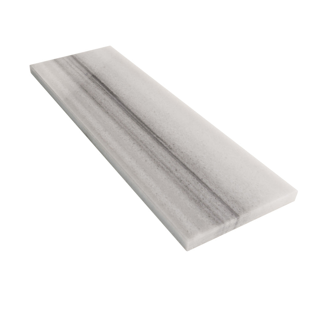 Light Gray 4 x 12 Polished Marble Subway Tile