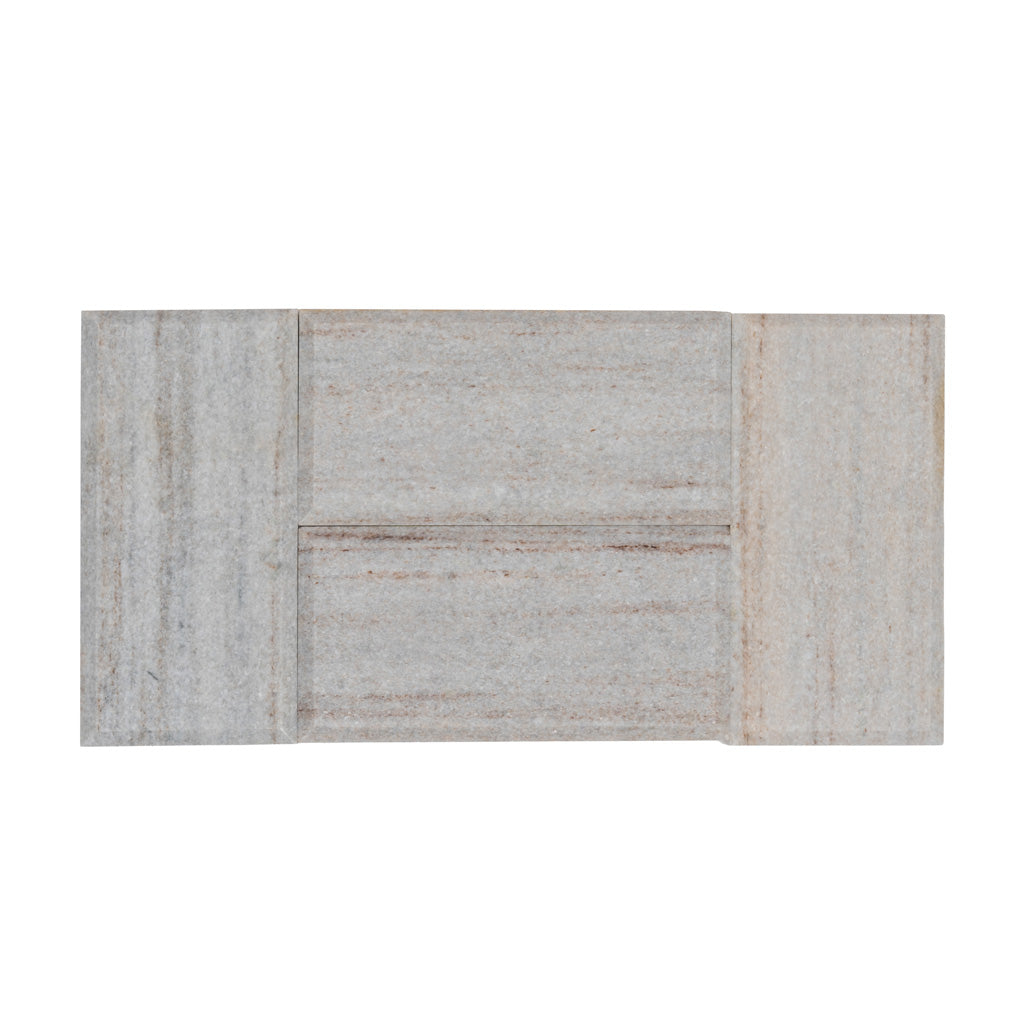 Wooden Beige 3 x 6 Polished, Beveled Marble Subway Tile