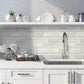 White 3 x 6 Polished, Beveled Marble Subway Tile