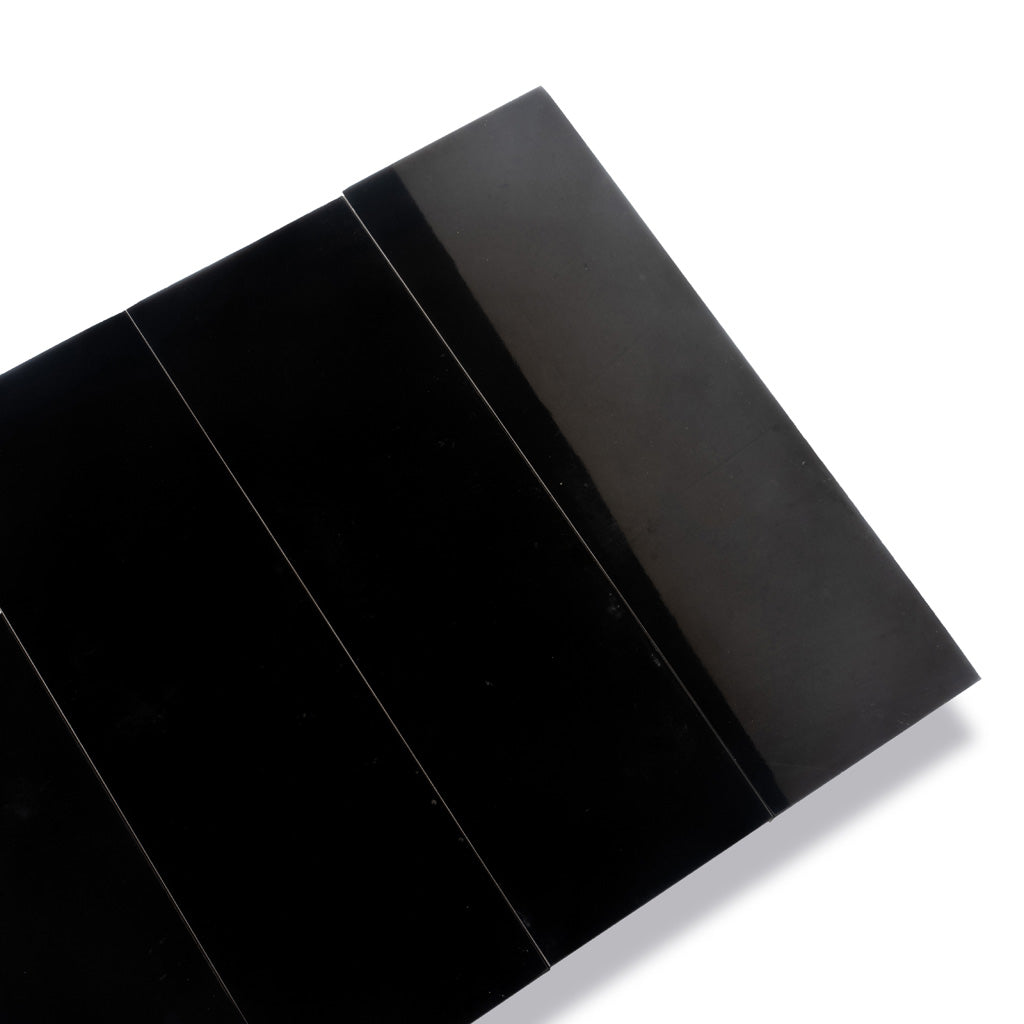 Black 4 x 12 Polished Marble Subway Tile