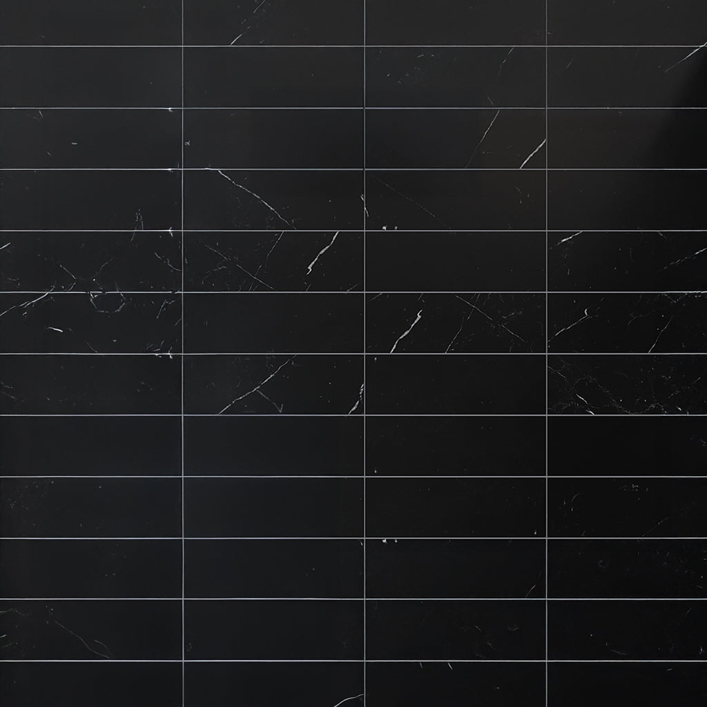 Eastern Black 4 x 12 Polished Marble Subway Tile