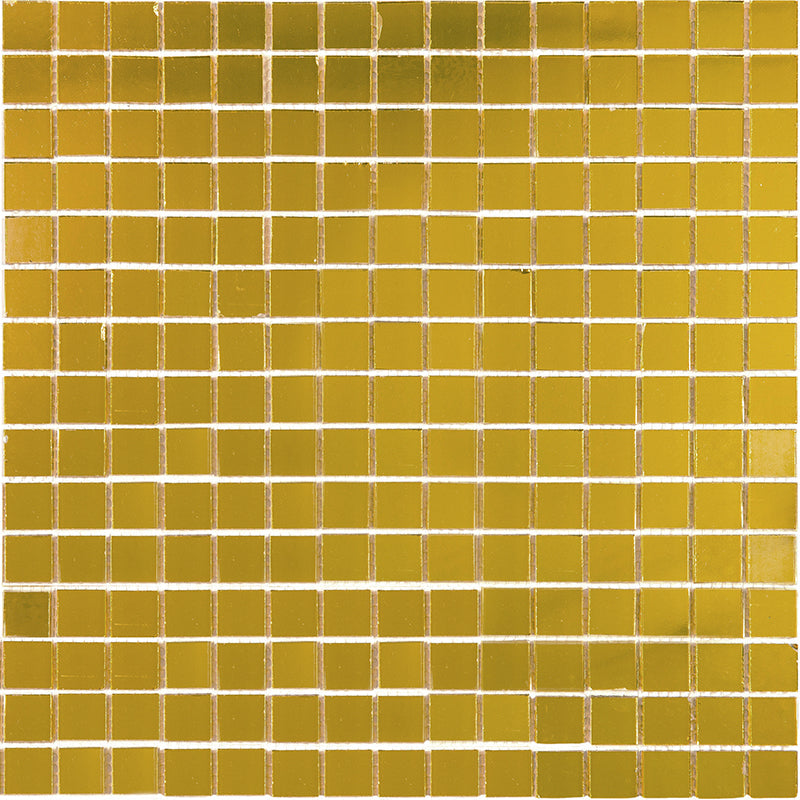 Amber Gold 12 x 12 Glossy Glass Mosaic Tile