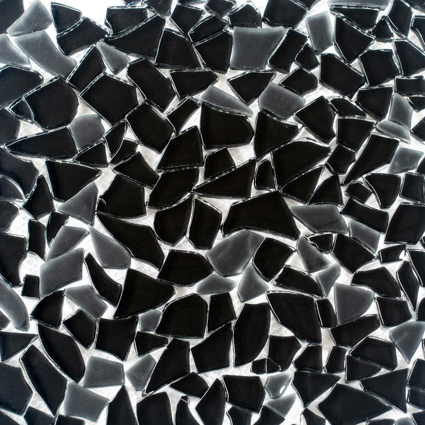 Black 11 x 11 Glossy, Matte Glass Mosaic Tile