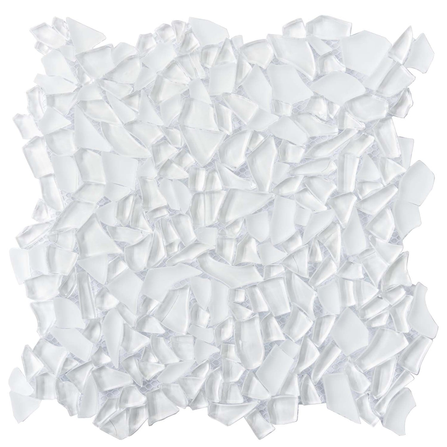 White 11 x 11 Glossy, Matte Glass Mosaic Tile