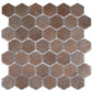 Taupe 12x12 Matte Recycled Glass Hexagon Mosaic Tile