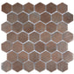 Taupe 12x12 Matte Recycled Glass Hexagon Mosaic Tile - Sample