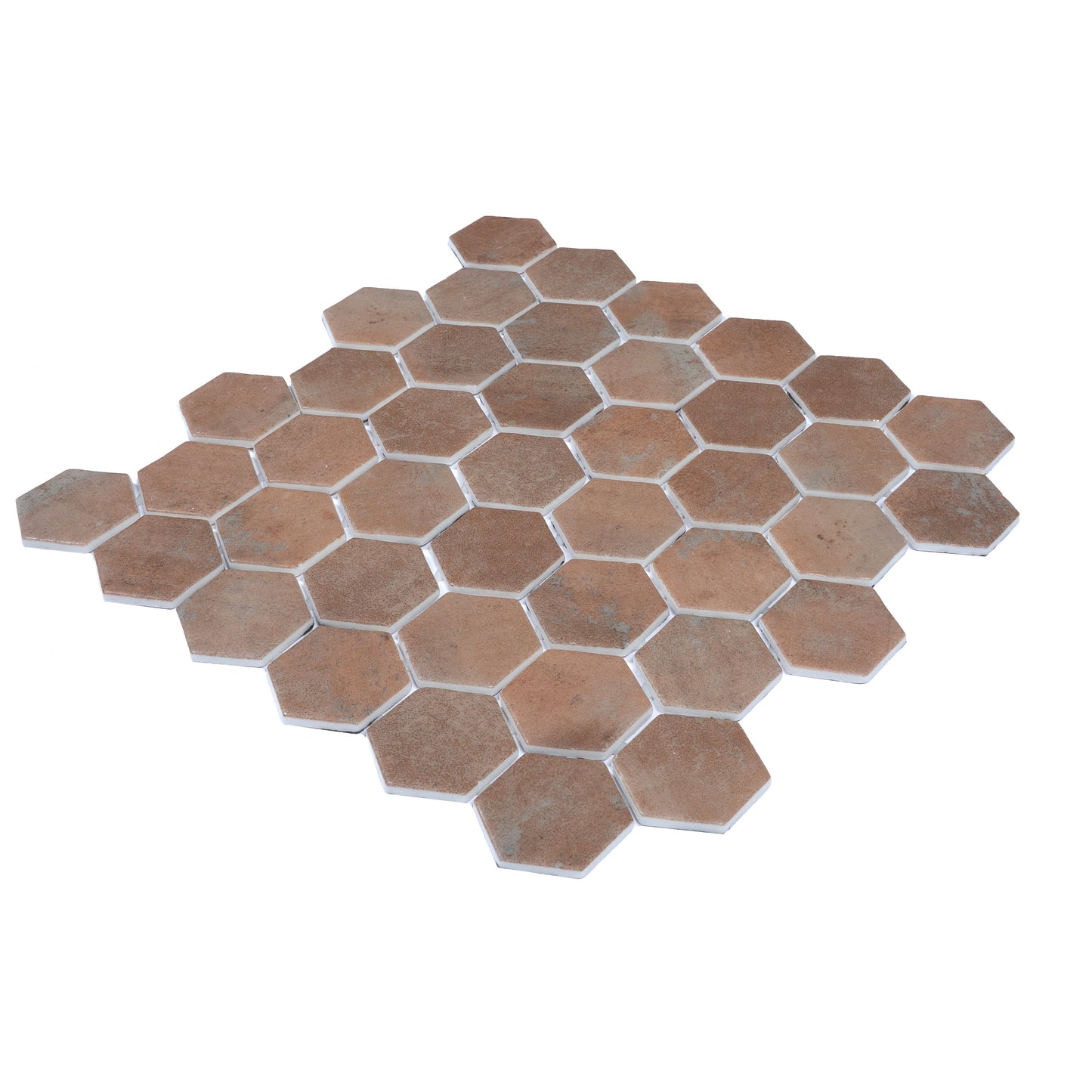 Taupe 12x12 Matte Recycled Glass Hexagon Mosaic Tile - Sample