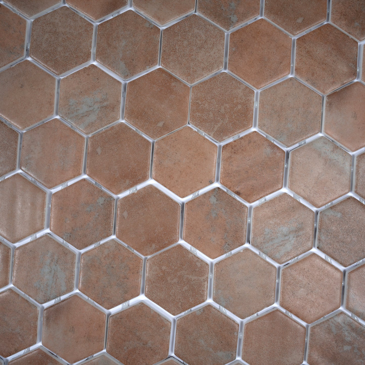 Taupe 12x12 Matte Recycled Glass Hexagon Mosaic Tile - Sample