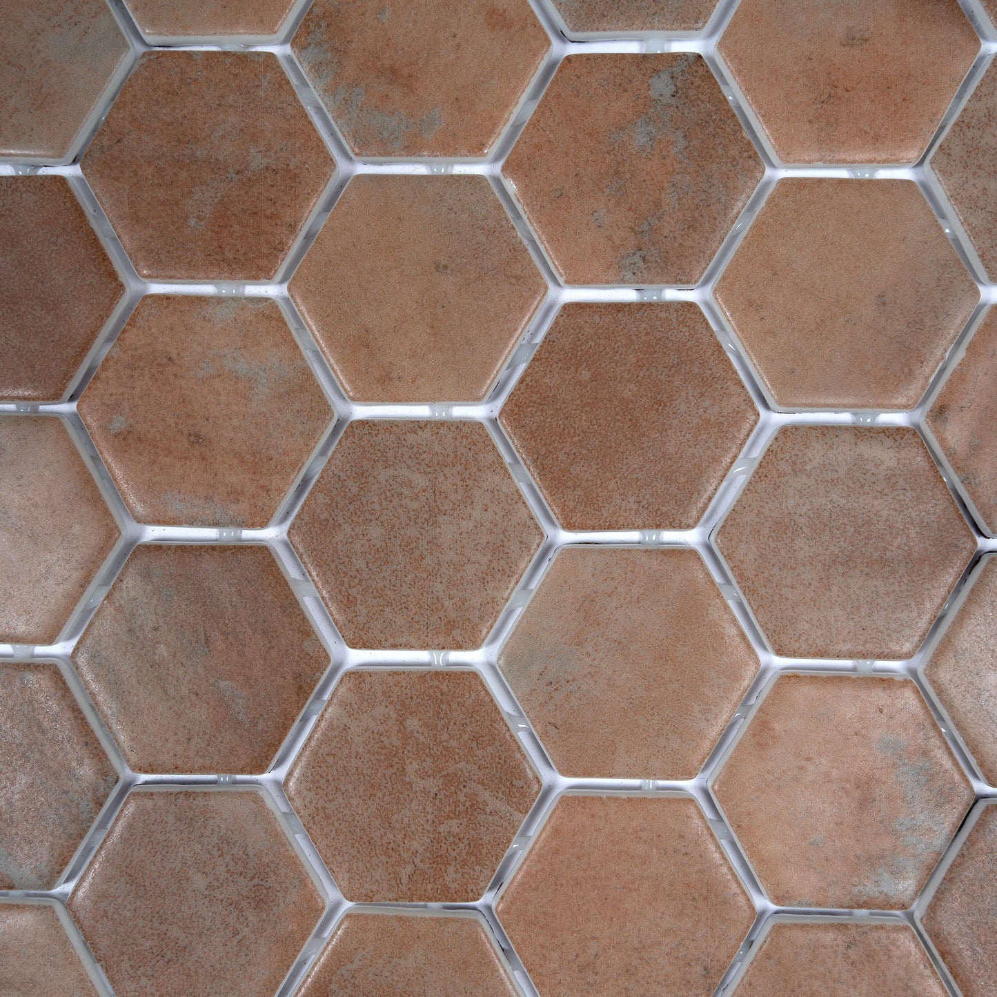 Taupe 12x12 Matte Recycled Glass Hexagon Mosaic Tile - Sample