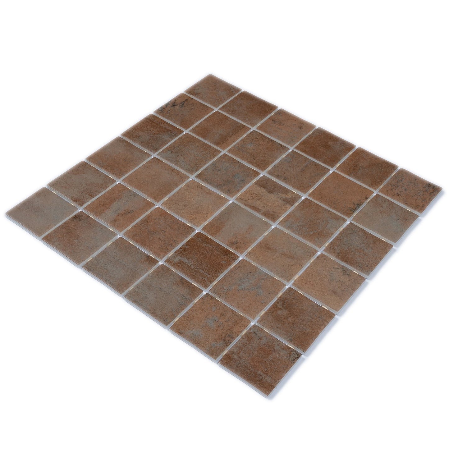 Taupe 12x12 Matte Recycled Glass Square Mosaic Tile