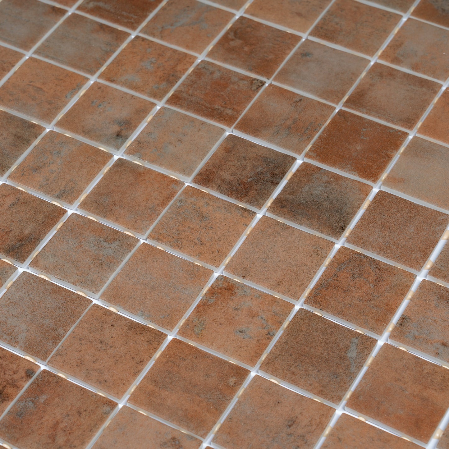 Taupe 12x12 Matte Recycled Glass Square Mosaic Tile - Sample