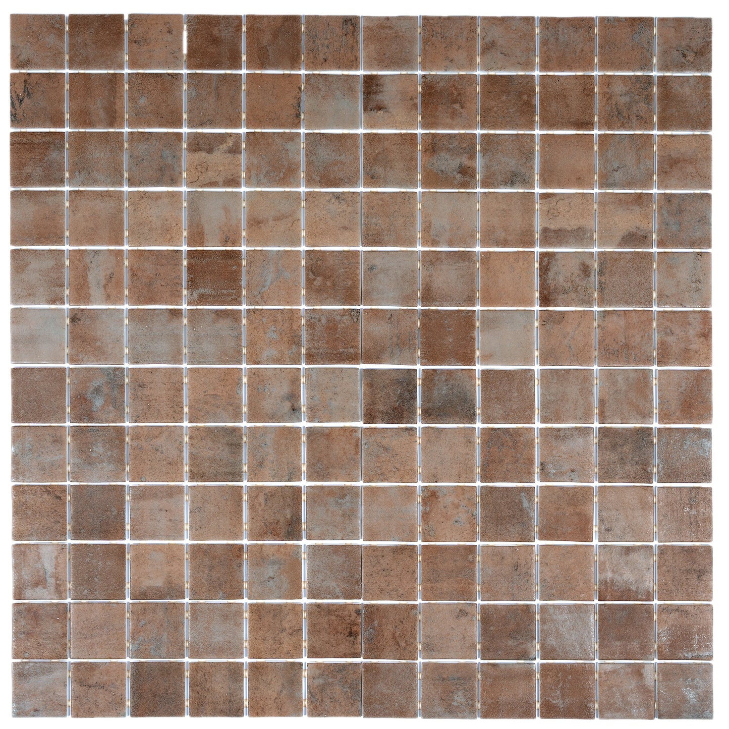 Taupe 12x12 Matte Recycled Glass Square Mosaic Tile - Sample