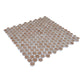 Taupe 12x12 Matte Recycled Glass Round Mosaic Tile