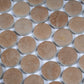 Taupe 12x12 Matte Recycled Glass Round Mosaic Tile