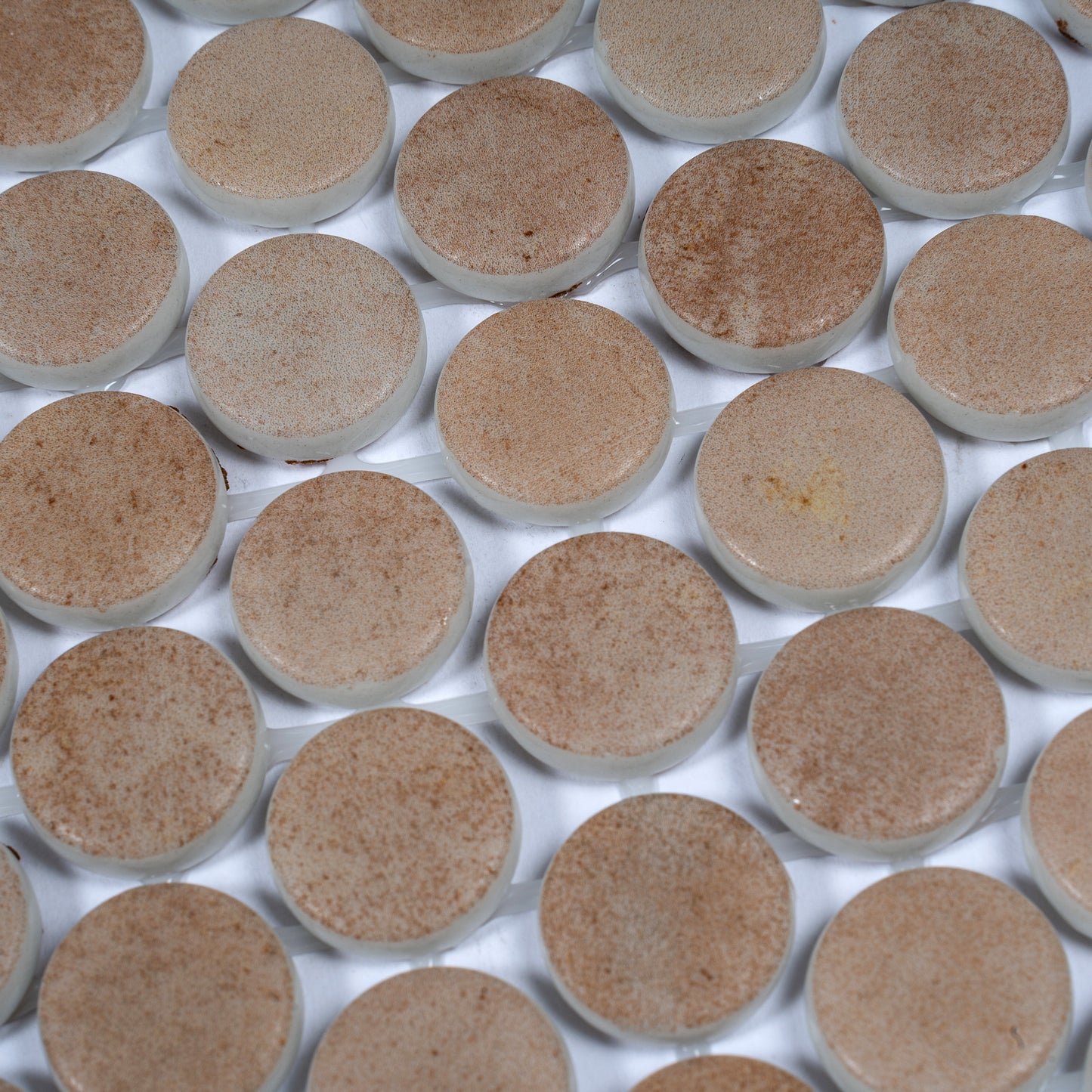 Taupe 12x12 Matte Recycled Glass Round Mosaic Tile