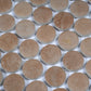 Taupe 12x12 Matte Recycled Glass Round Mosaic Tile - Sample