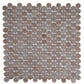 Taupe 12x12 Matte Recycled Glass Round Mosaic Tile
