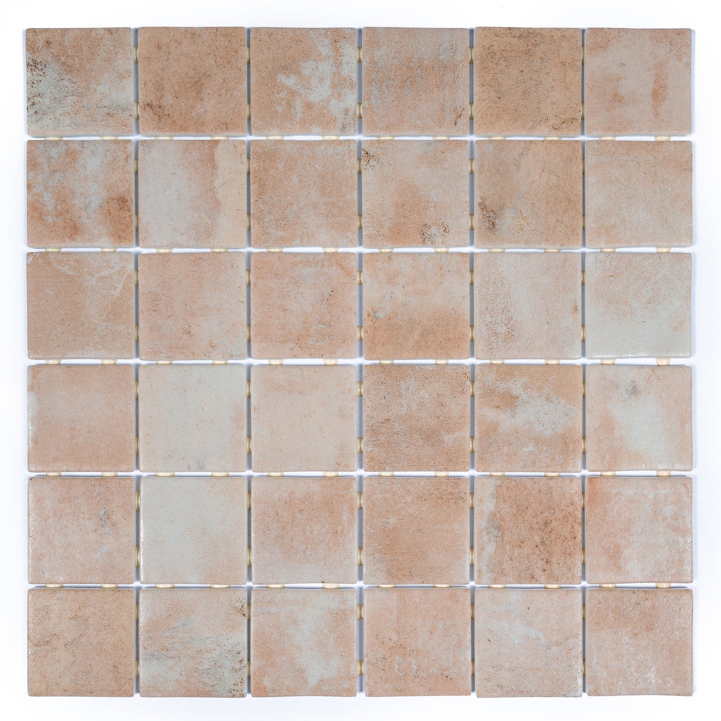 Clay Beige 12x12 Matte Recycled Glass Square Mosaic Tile - Sample