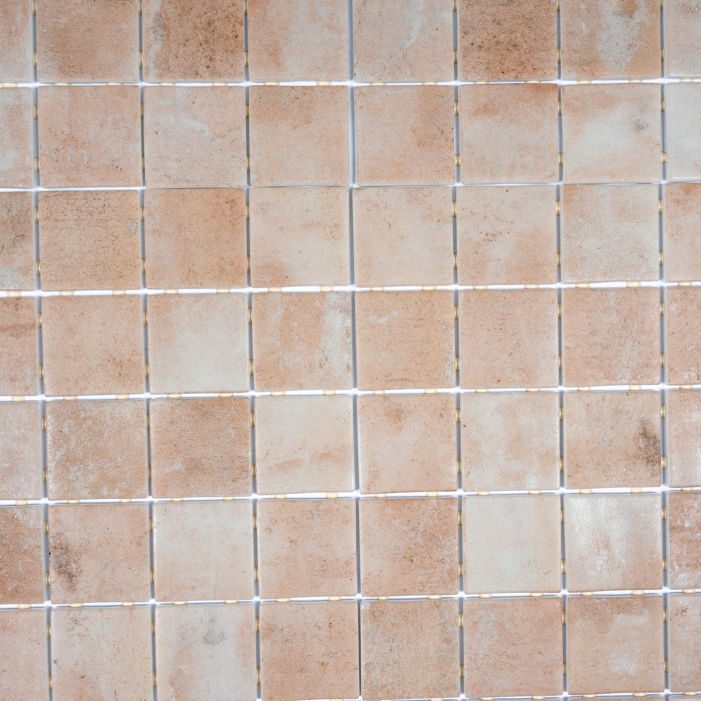 Clay Beige 12x12 Matte Recycled Glass Square Mosaic Tile - Sample