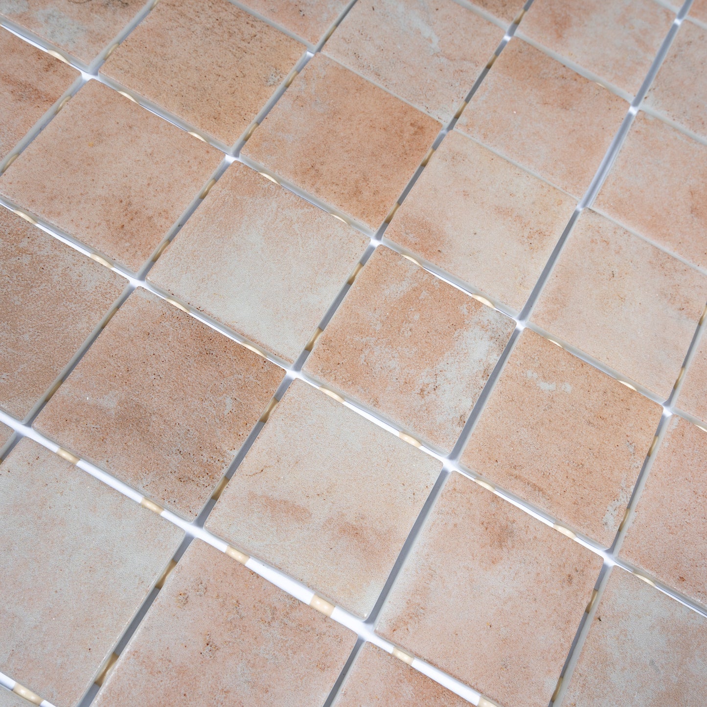 Clay Beige 12x12 Matte Recycled Glass Square Mosaic Tile - Sample