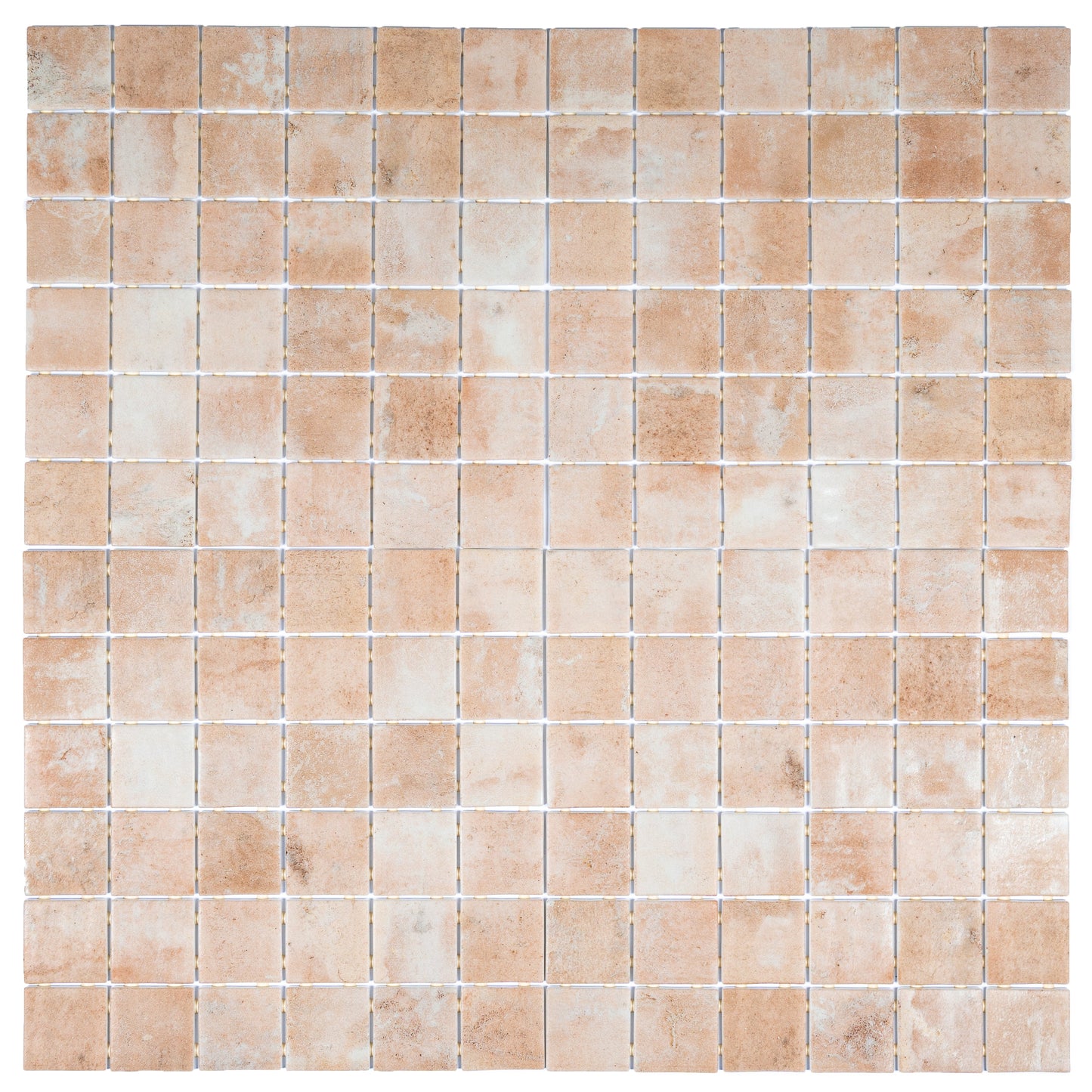 Clay Beige 12x12 Matte Recycled Glass Square Mosaic Tile
