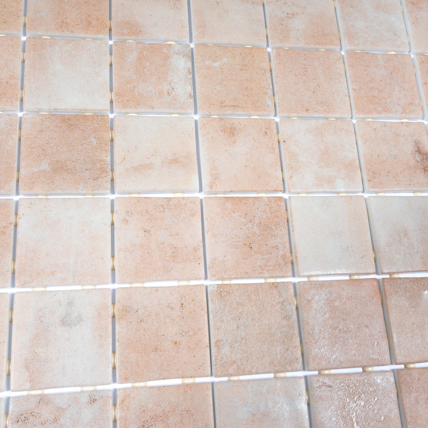 Clay Beige 12x12 Matte Recycled Glass Square Mosaic Tile