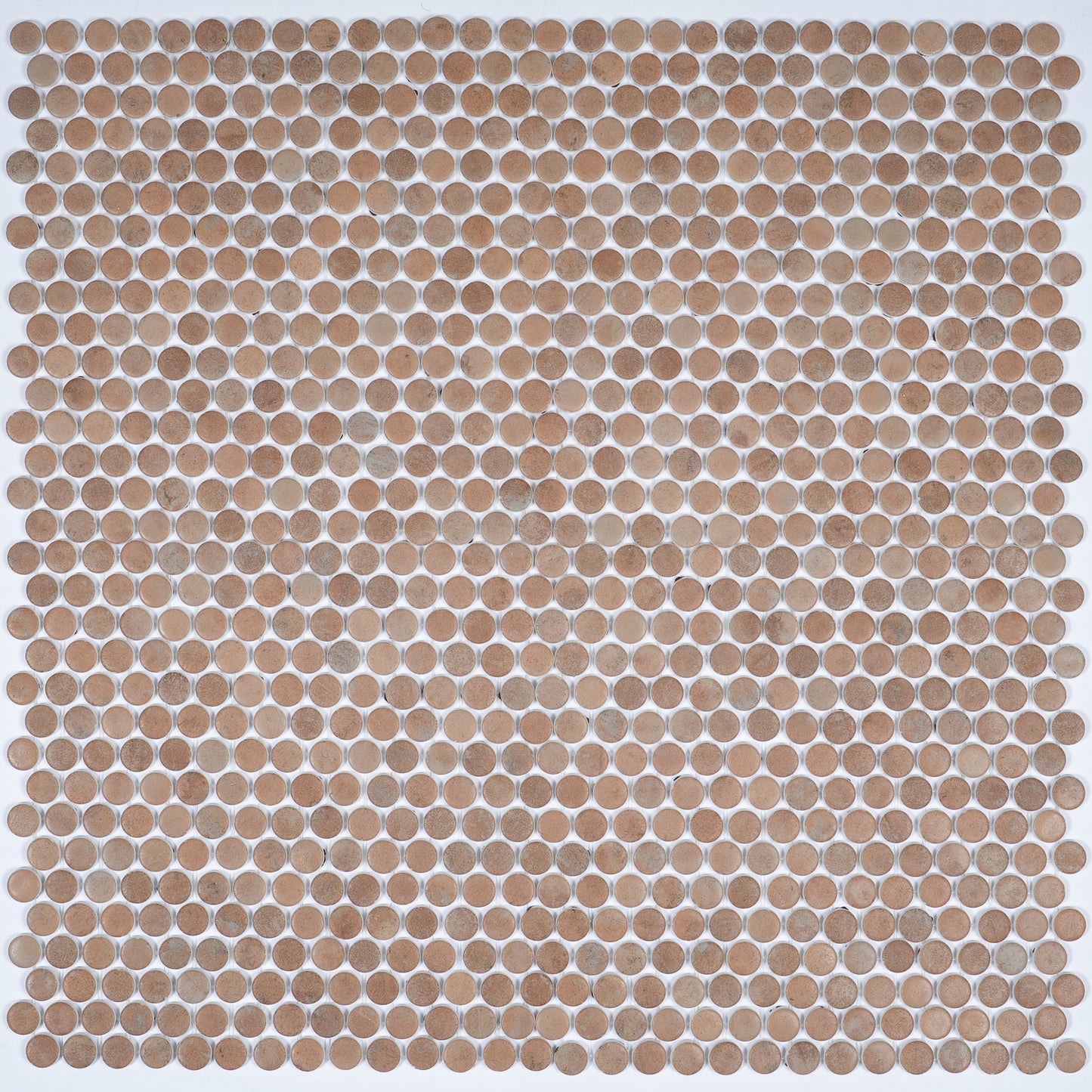 Clay Beige 12x12 Matte Recycled Glass Round Mosaic Tile