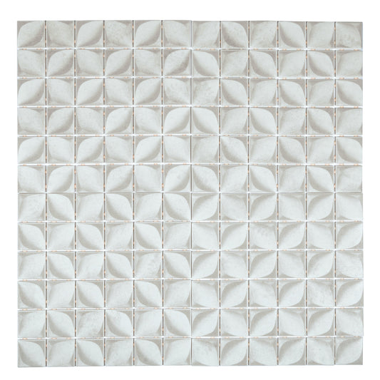Misty Gray 12x12 Matte Recycled Glass Square Mosaic Tile - Sample
