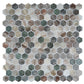 Green Beige 12x12 Matte Recycled Glass Hexagon Mosaic Tile