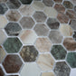 Green Beige 12x12 Matte Recycled Glass Hexagon Mosaic Tile