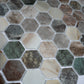 Green Beige 12x12 Matte Recycled Glass Hexagon Mosaic Tile - Sample