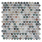 Green Beige 12x12 Matte Recycled Glass Round Mosaic Tile