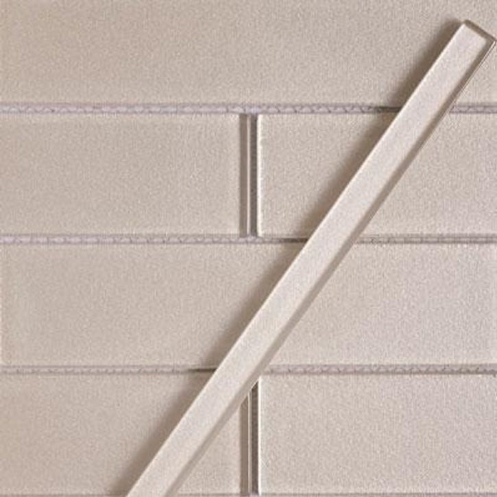 Pearl White 0.5 x 12 Glossy Glass Pencil Trim