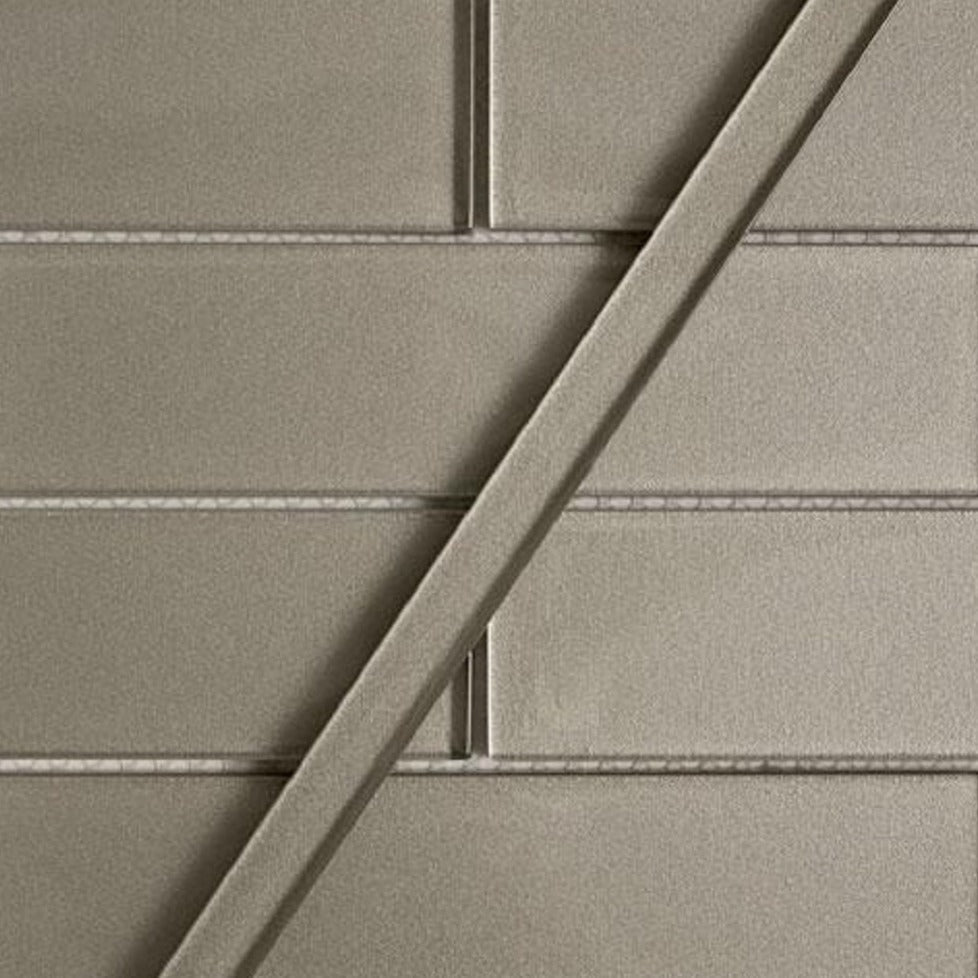 Ash Gray 0.5 x 12 Glossy Glass Pencil Trim