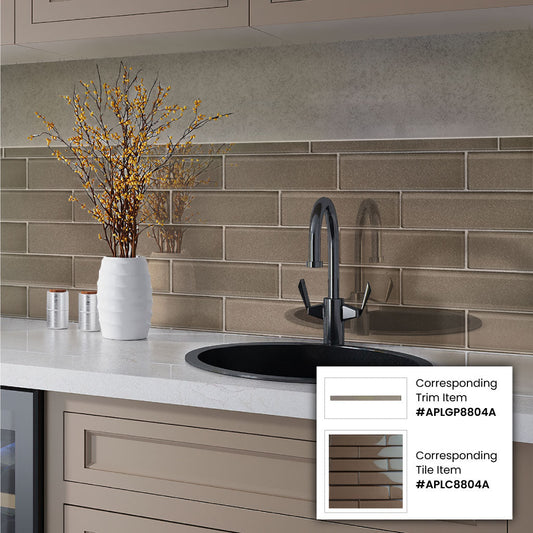 Cedar Brown 0.5 x 12 Glossy Glass Pencil Trim - Sample