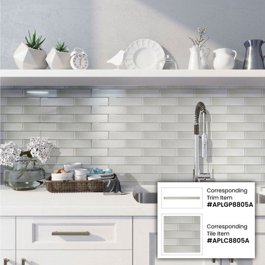 Snow White 0.5 x 12 Glossy Glass Pencil Trim - Sample