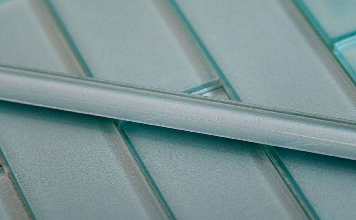 Tiffany Blue 0.5 x 12 Glossy Glass Pencil Trim