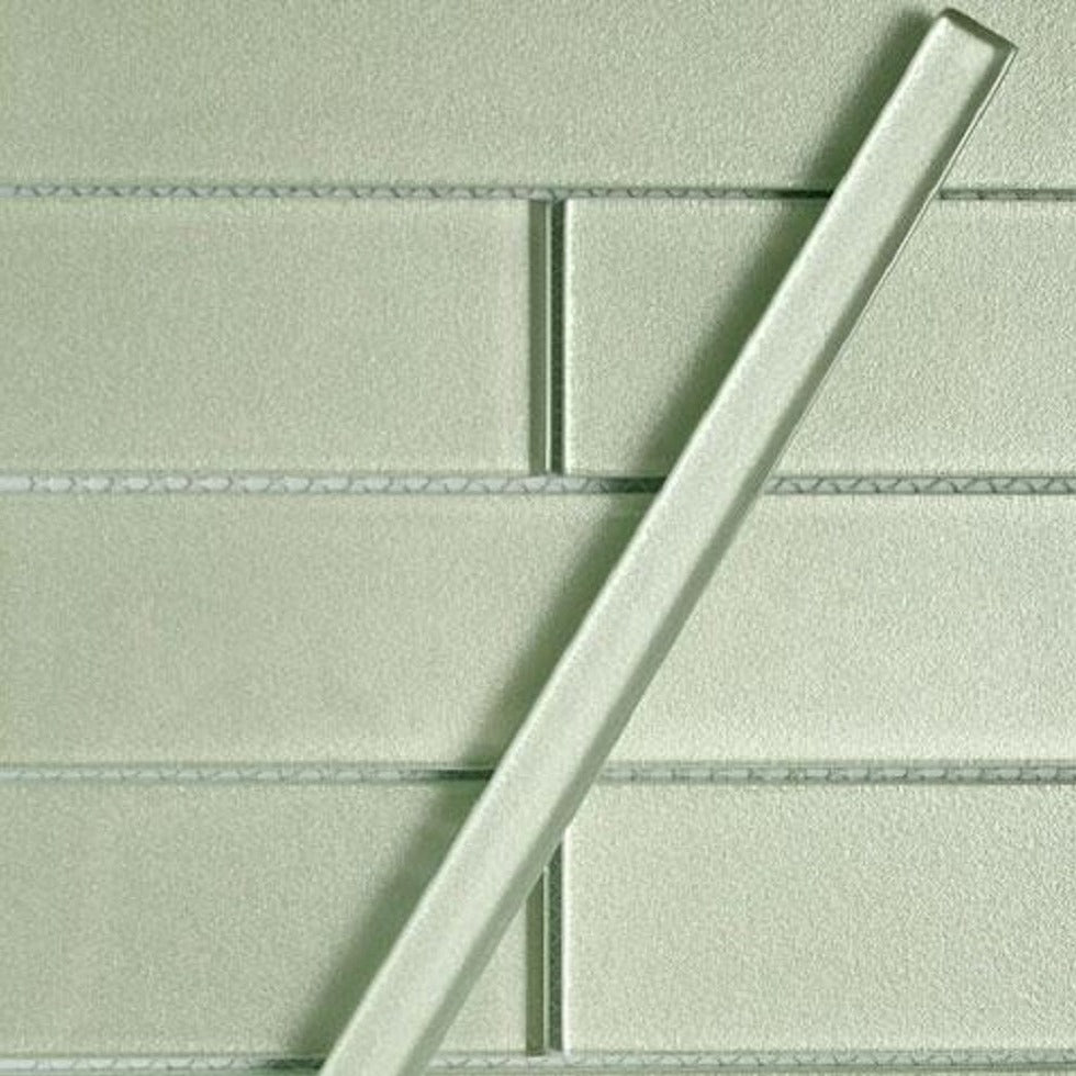 Light Green 0.5 x 12 Glossy Glass Pencil Trim