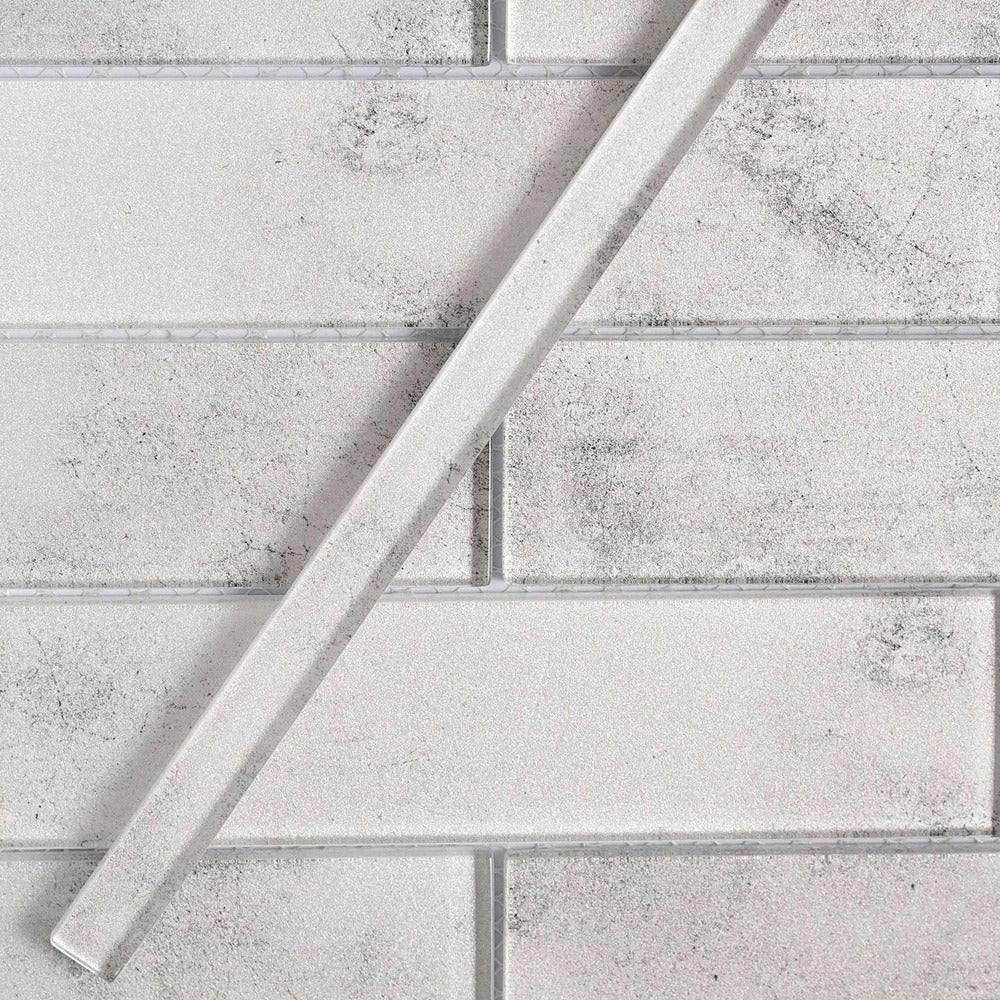 Gray 0.5 x 12 Glossy Glass Pencil Trim