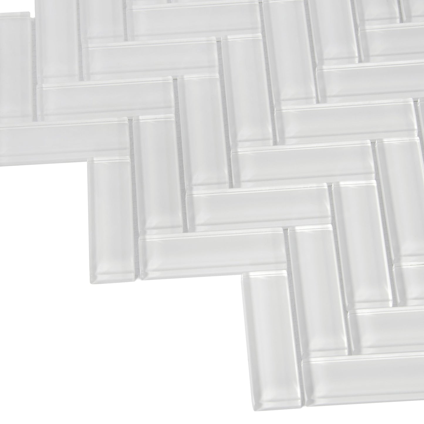 White 11 x 13 Glossy Glass Mosaic Tile