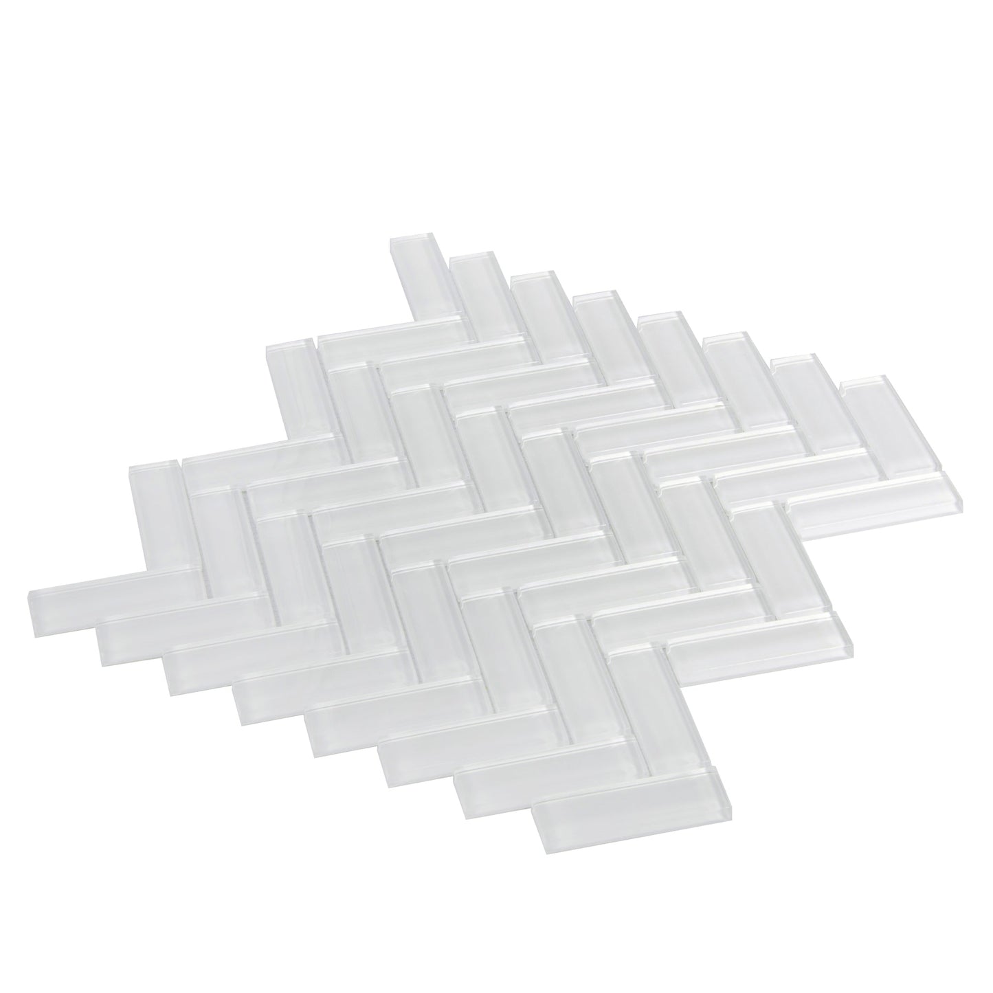 White 11 x 13 Glossy Glass Mosaic Tile