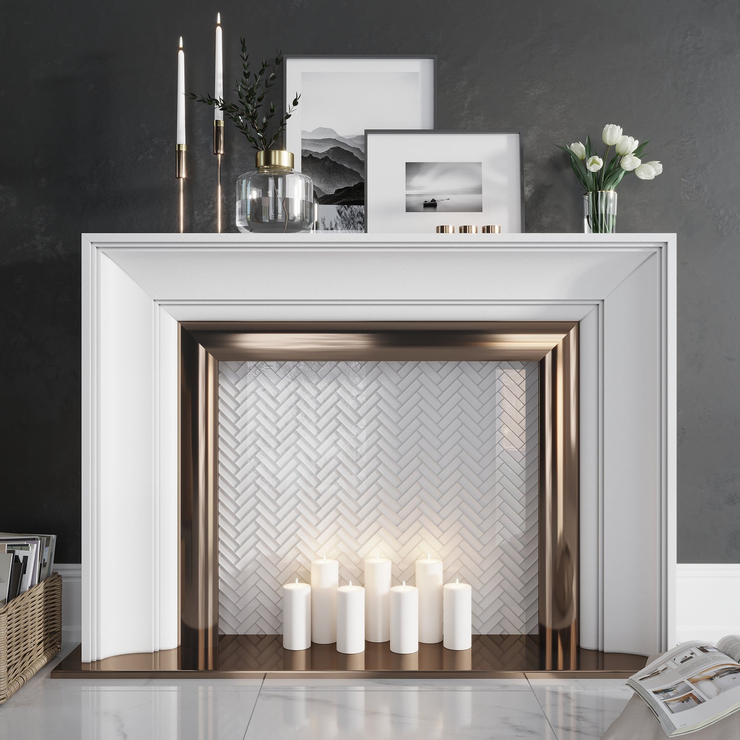 White 11 x 13 Glossy Glass Mosaic Tile