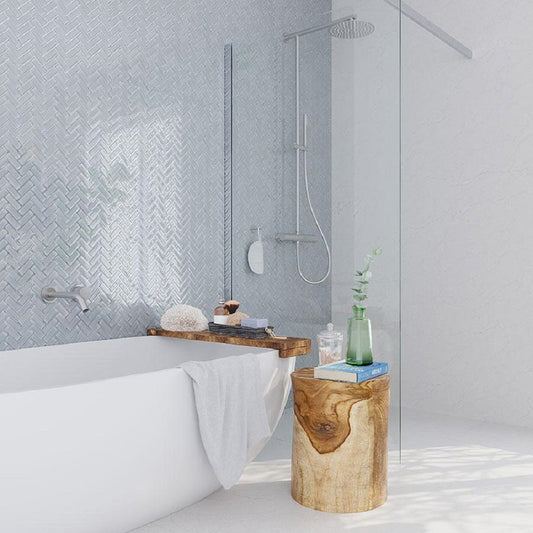 Beige 11 x 13 Glossy Glass Mosaic Tile - Sample