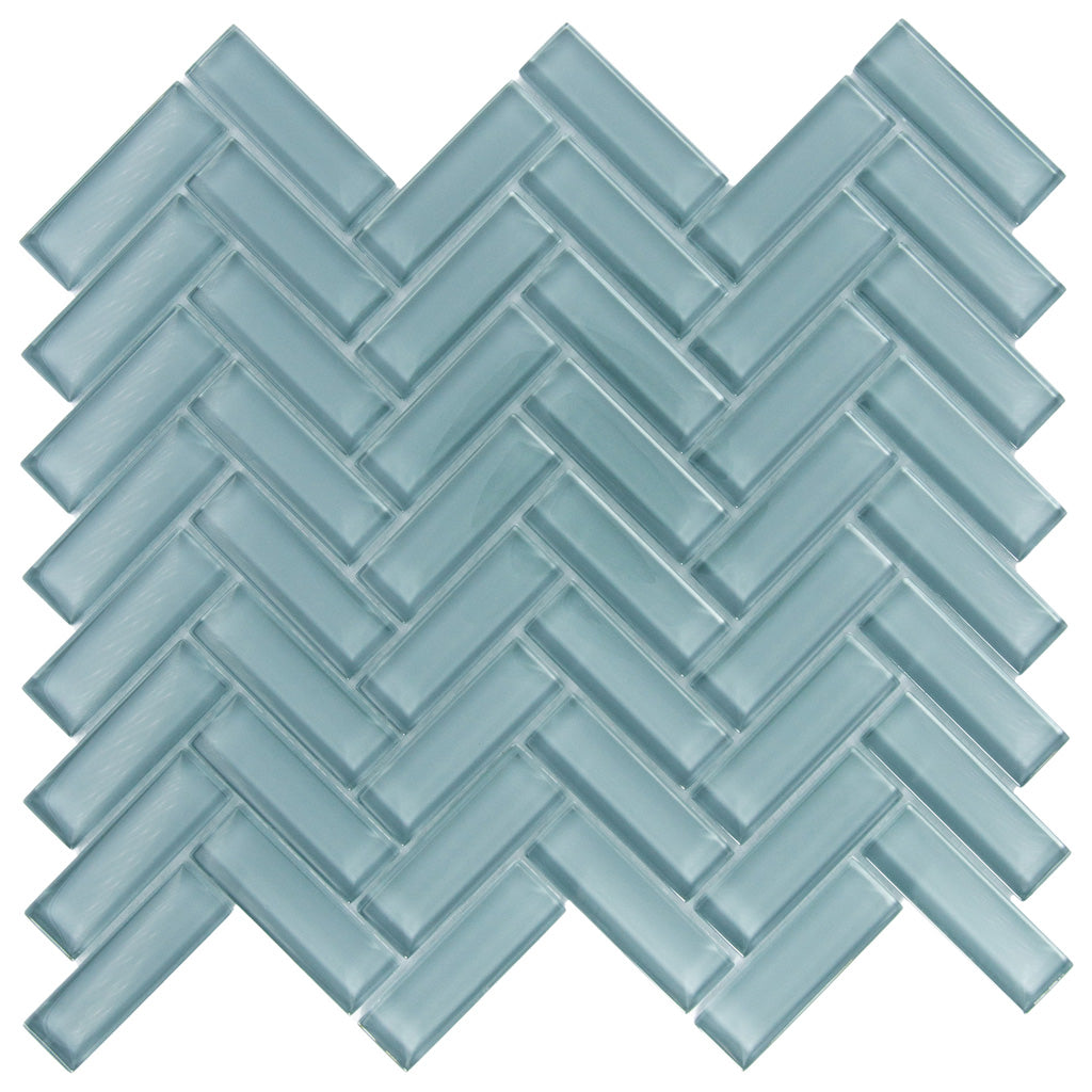 Stone Blue 11 x 13 Glossy Glass Mosaic Tile