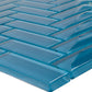 Cerulean Blue 11 x 13 Glossy Glass Mosaic Tile